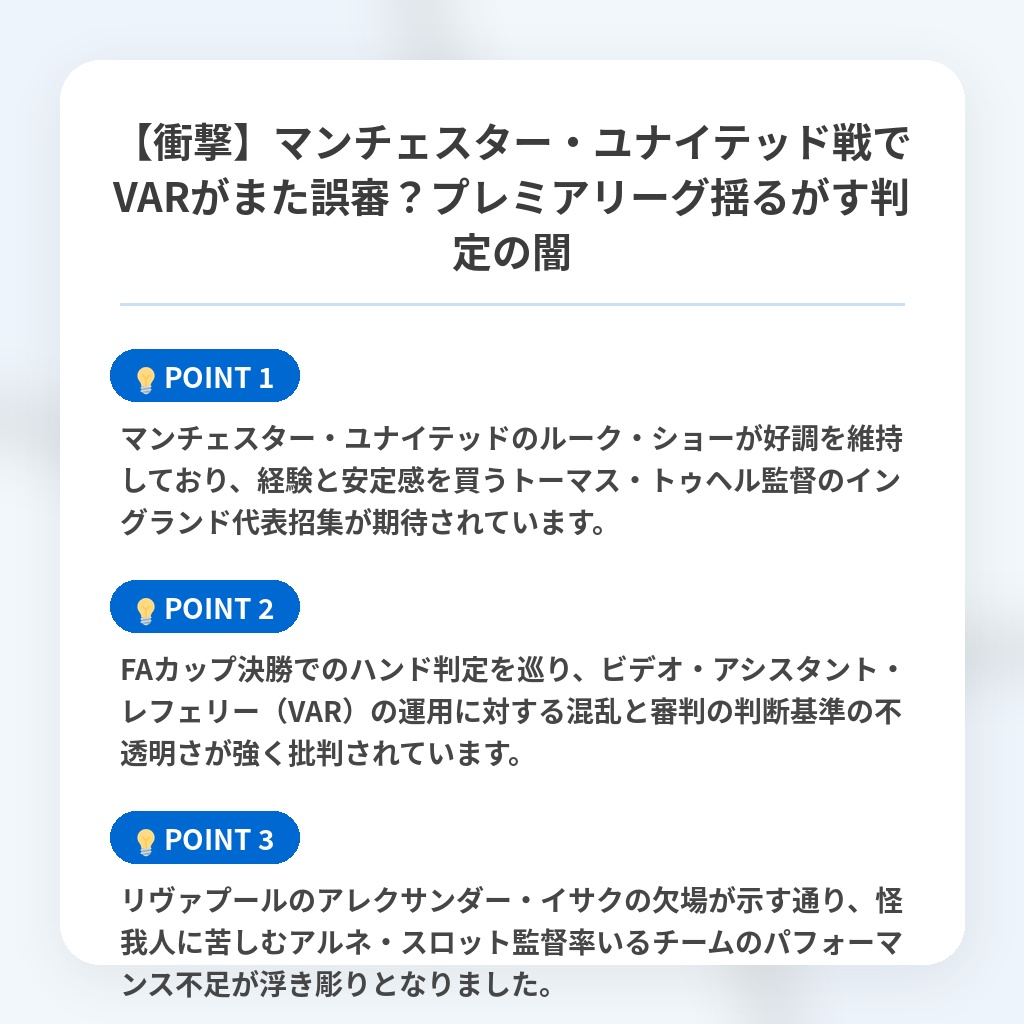 【衝撃】マンチェスター・ユナイテッド戦でVARがまた誤審？プレミアリーグ揺るがす判定の闇の注目ポイントまとめ